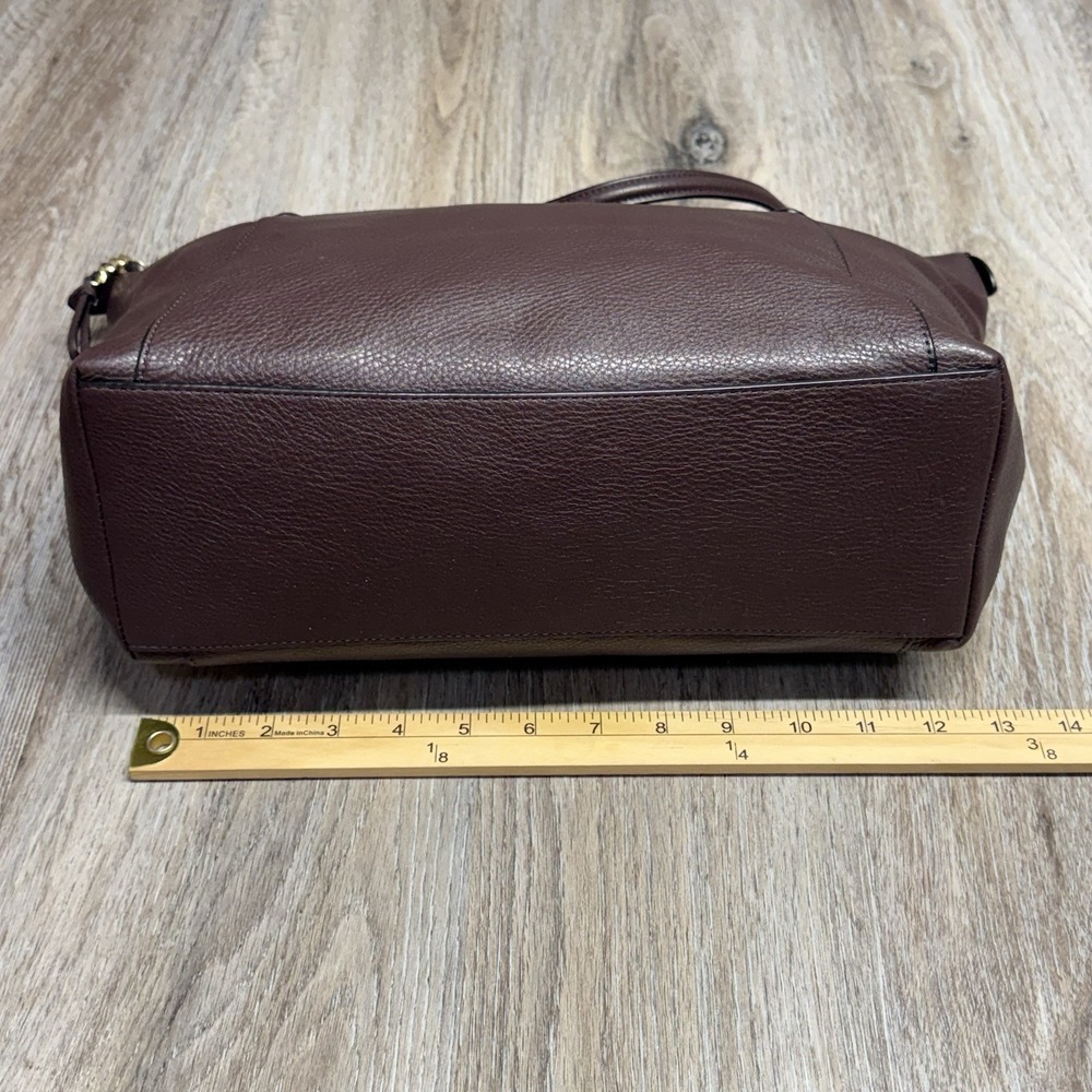 COACH Ava Chain Tote Oxblood Burgundy Leather Gold Hardware F22211 No Bag Charm - Picture 10 of 15